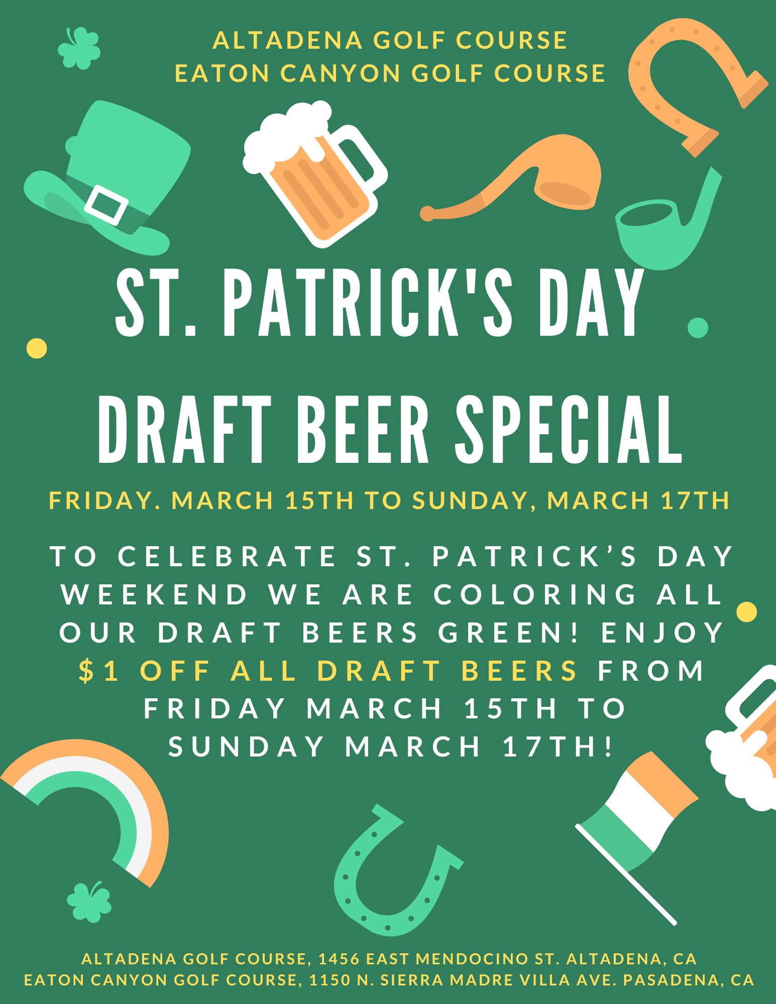 Patricks Draft Beer Special 2024