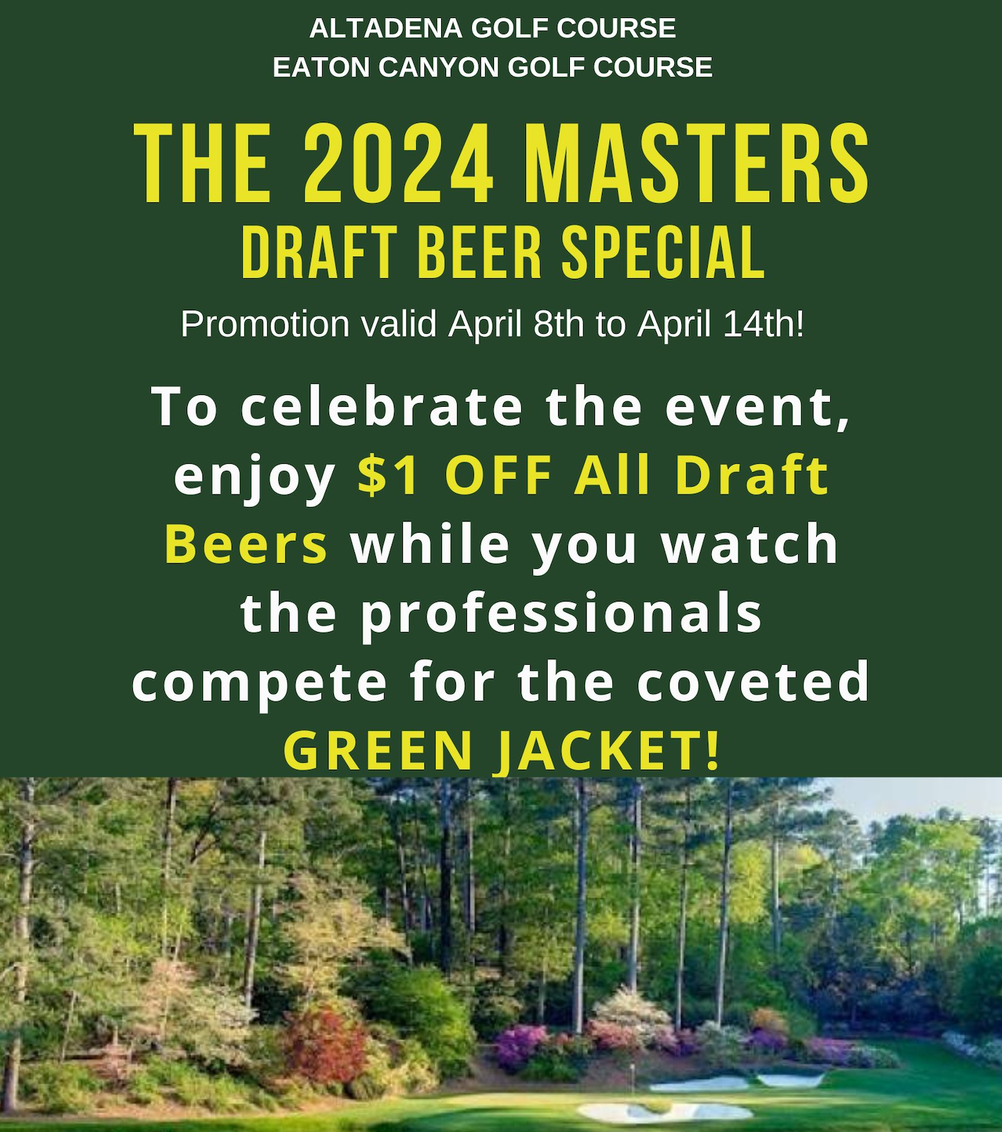 Masters Draft Beer Special